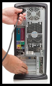 Safety tip: Touch metal on a case when unplugging a power cable.