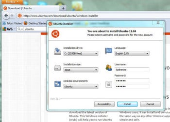 When installing Ubuntu 11.04 through Wubi, it's a good idea to allow some extra space for your files.