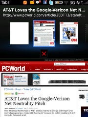 BlackBerry's tabbed browsing in OS 6.