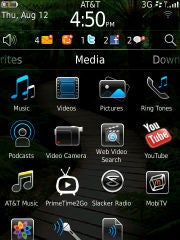 BlackBerry home screen in OS 6.