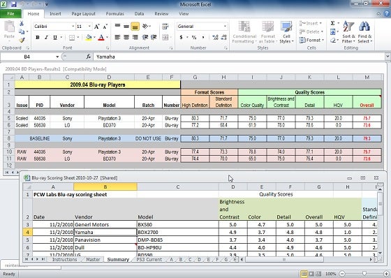 Arrange your windows so that you can see multiple workbook files at the same time.