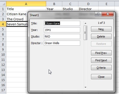 A simple form makes data entry much easier.