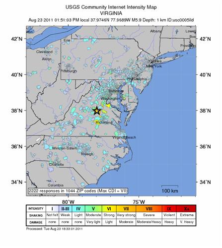 California+earthquakes+today+map