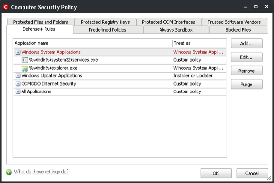 Comodo Internet Security (CIS) Computer Security Policy.