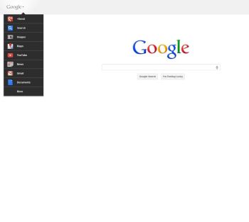 Google homepage with new Google Search bar