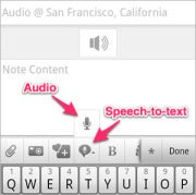 Turn on speech to text in Evernote 