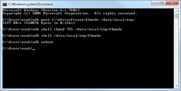 Command prompt window after switch to fastboot mode.
