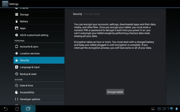 Tablet Encryption 101