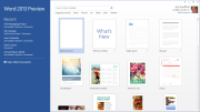 Word 2013 Start Screen; click for full-size image.