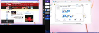 A two-monitor display under Windows 8.